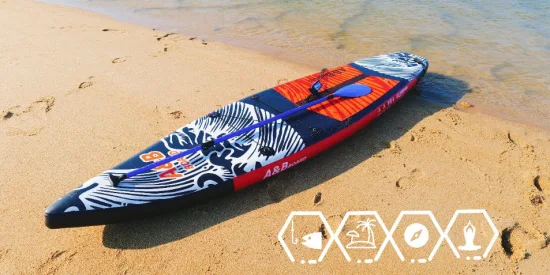 Drop Stitch PVC Stand up Paddleboard gonfiabile All Round Nero Gonfiabile Morbido Surf Paddleboard Isup Paddle Board in 10′6′′× 32′′× 6′′